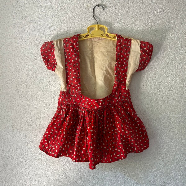 Vintage Clothespin Bag Retro 1950 Dress Red Apron, Laundry Room Washline Kitsch,Laundry Room Decor Clothes Pin Hanger Bag Dress