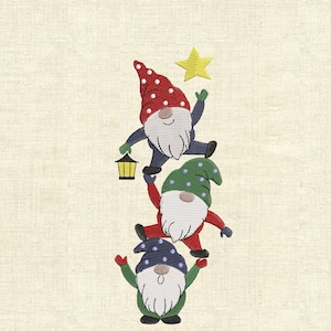 Three gnomes Machine embroidery designs