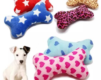 stuffed dog bone toy