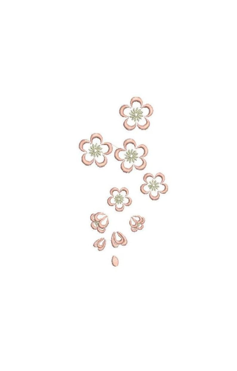 Machine embroidery cherry blossom, sakura, Japanese embroidery