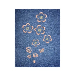 Machine embroidery cherry blossom, sakura, Japanese embroidery
