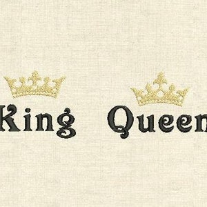 König und Königin Krone-Set Stickdateien Maschinenstickerei