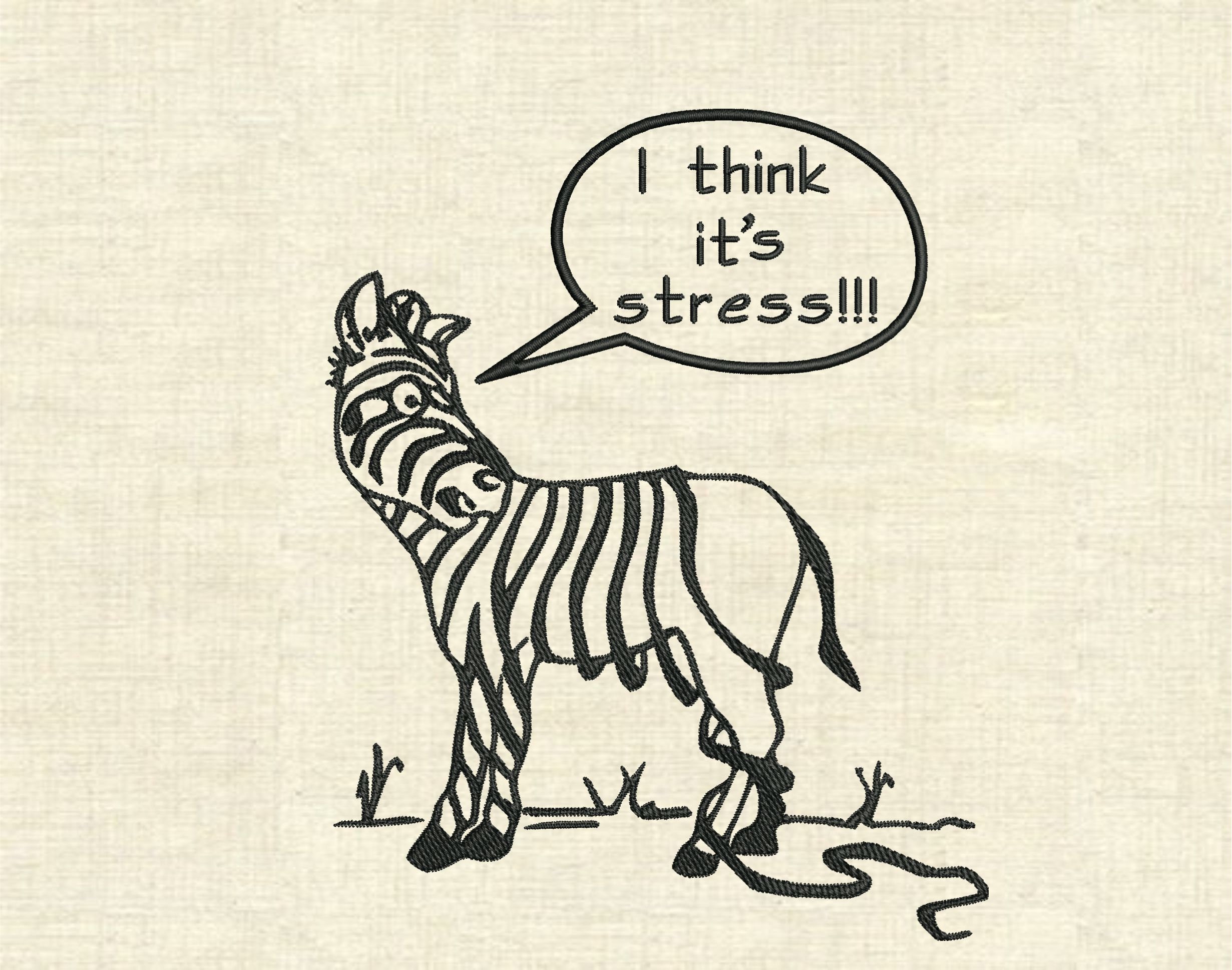 Machine Embroidery Designs Stressed Zebra Funny Animals - Etsy