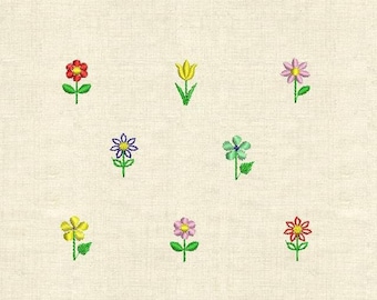 Mini Machine embroidery design tiny flowers