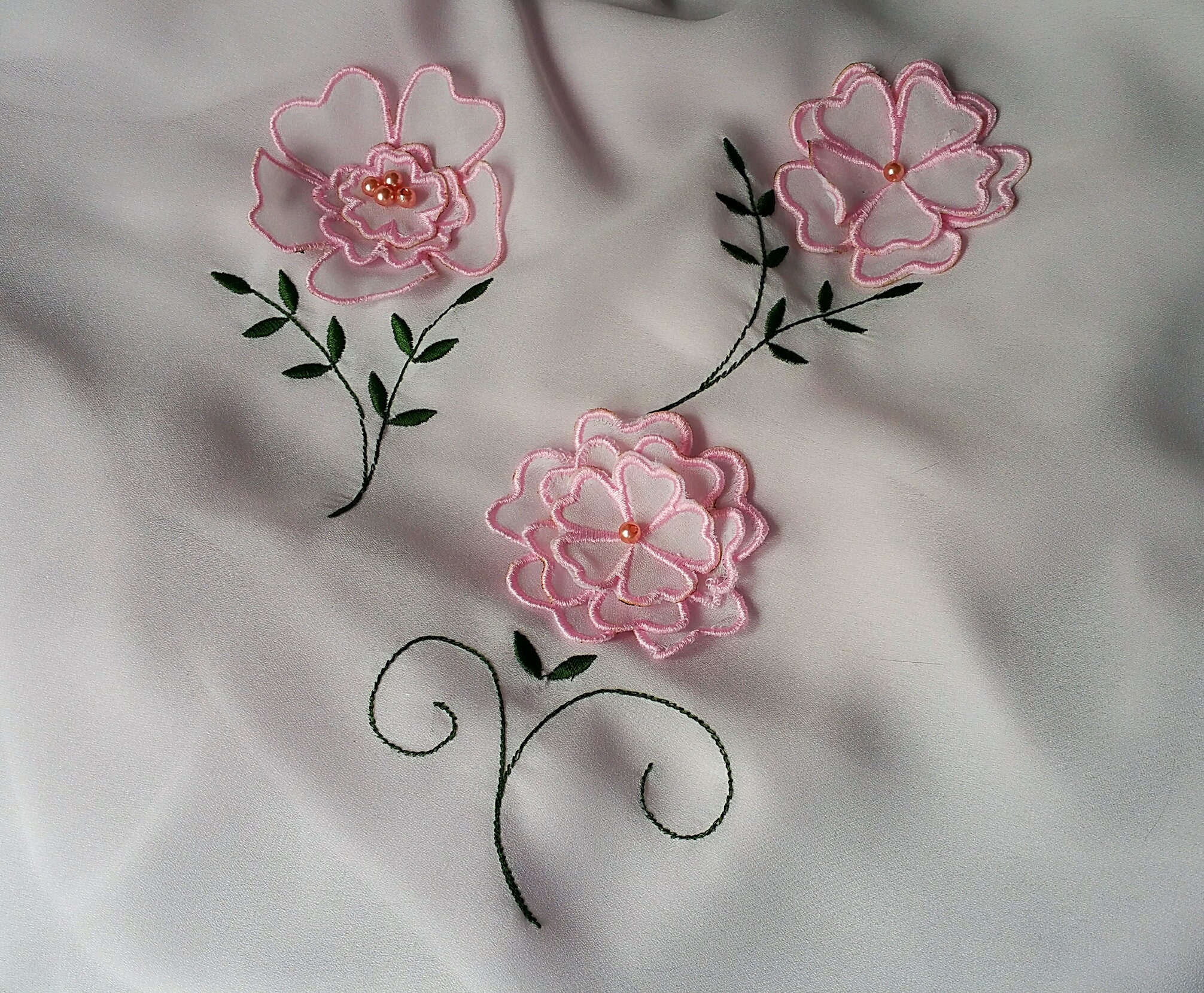 Flowers Applique Set Hand Stitch Machine Embroidery De