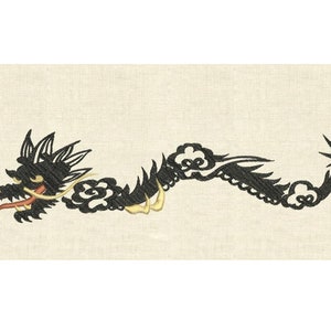 Oriental dragon Machine embroidery design