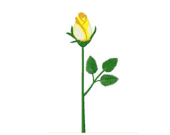 Single rose Machine embroidery design