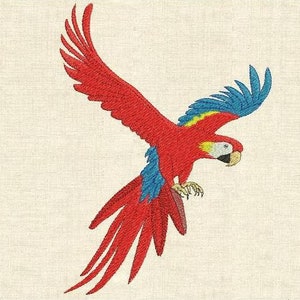 Machine embroidery designs Ara parrot birds