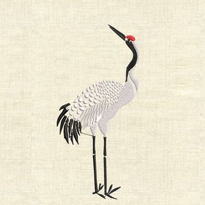 Machine embroidery designs cranes Japanese embroidery