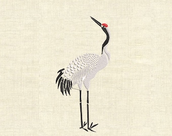 Crane Machine embroidery designs Japanese embroidery