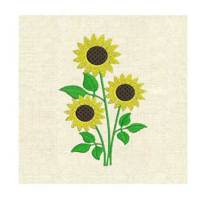 Machine embroidery designs Sunflowers bouquet Etsy