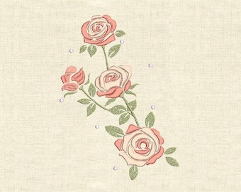 Roses branch Machine embroidery designs