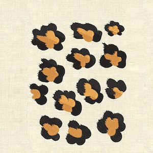 Diseños de bordado a máquina con estampado de leopardo de animales