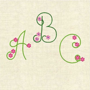 Monogram fonts flower font Machine embroidery