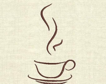 Coffee cup Machine embroidery design