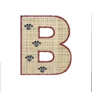 Machine embroidery designs Applique Monogram fonts Paw Print image 4