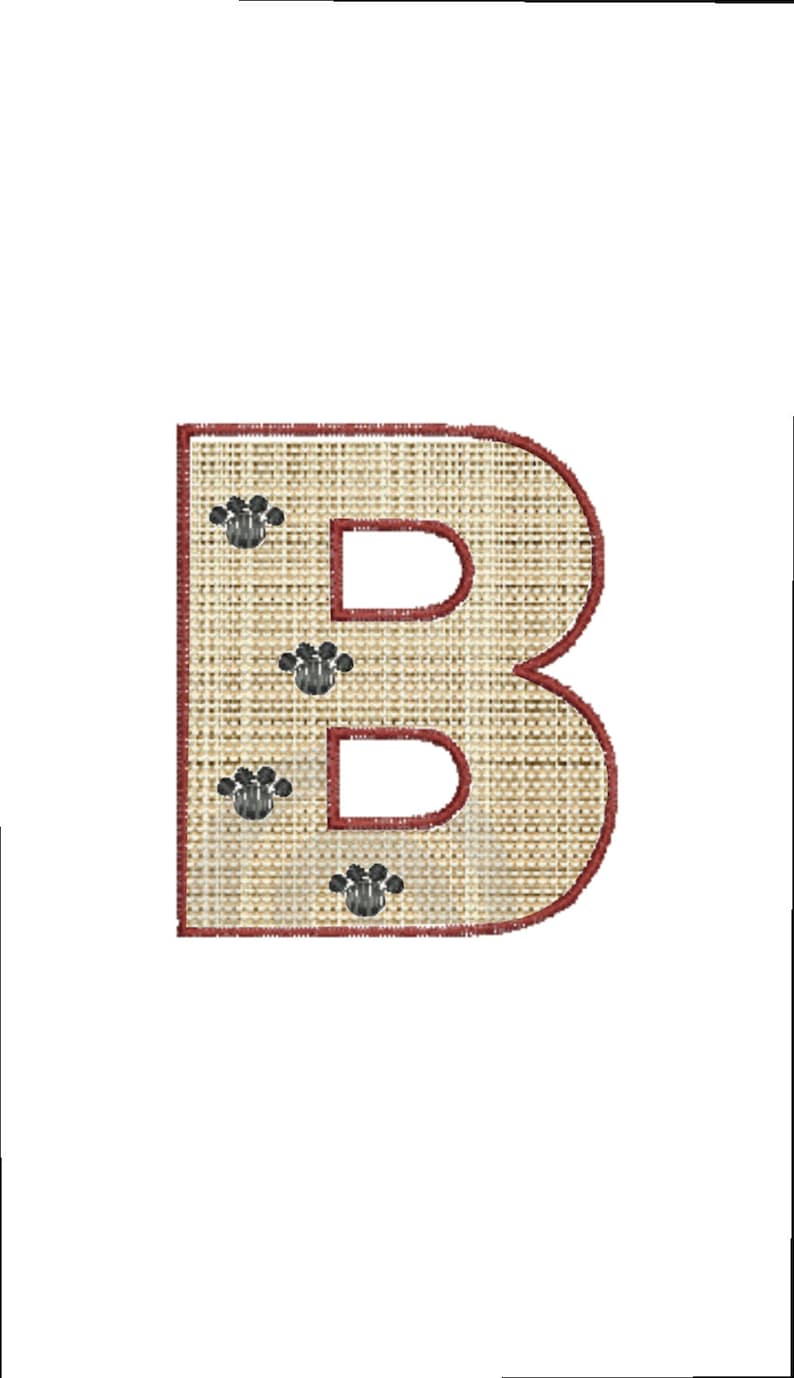 Machine embroidery designs Applique Monogram fonts Paw Print image 4