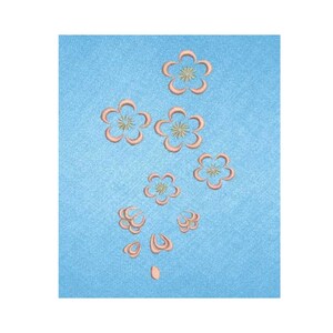 Machine embroidery cherry blossom, sakura, Japanese embroidery