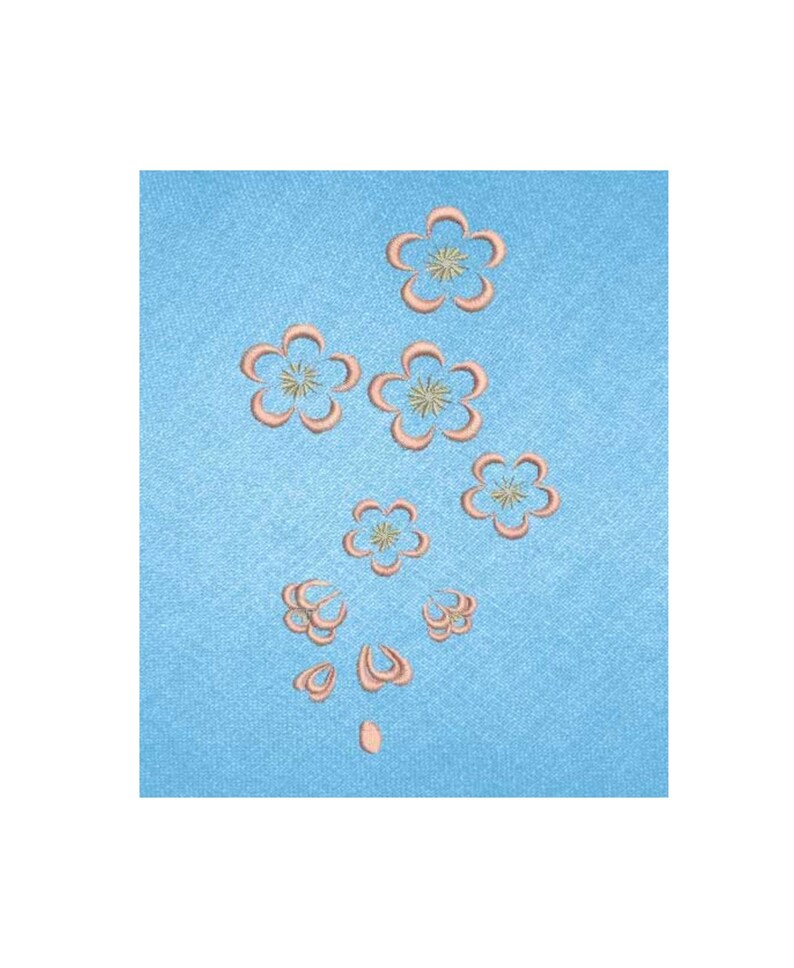 Machine embroidery cherry blossom, sakura, Japanese embroidery