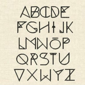 Abstract monogram font alpha Machine embroidery designs