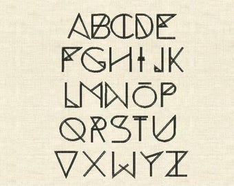 Abstract monogram font alpha Machine embroidery designs