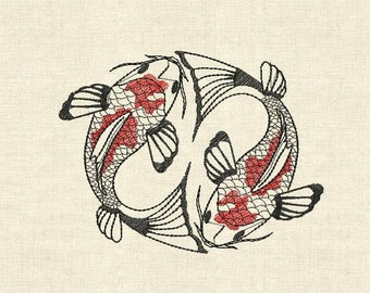 Koi fish Machine embroidery designs, Japanese embroidery