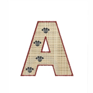 Machine embroidery designs Applique Monogram fonts Paw Print image 2