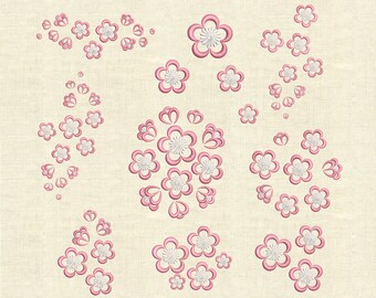 Cheery blossom flowers set Machine embroidery designs sakura
