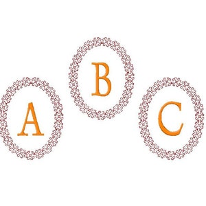 Framed monogram fonts Machine embroidery alphabet