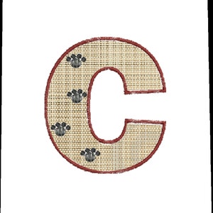 Machine embroidery designs Applique Monogram fonts Paw Print image 5