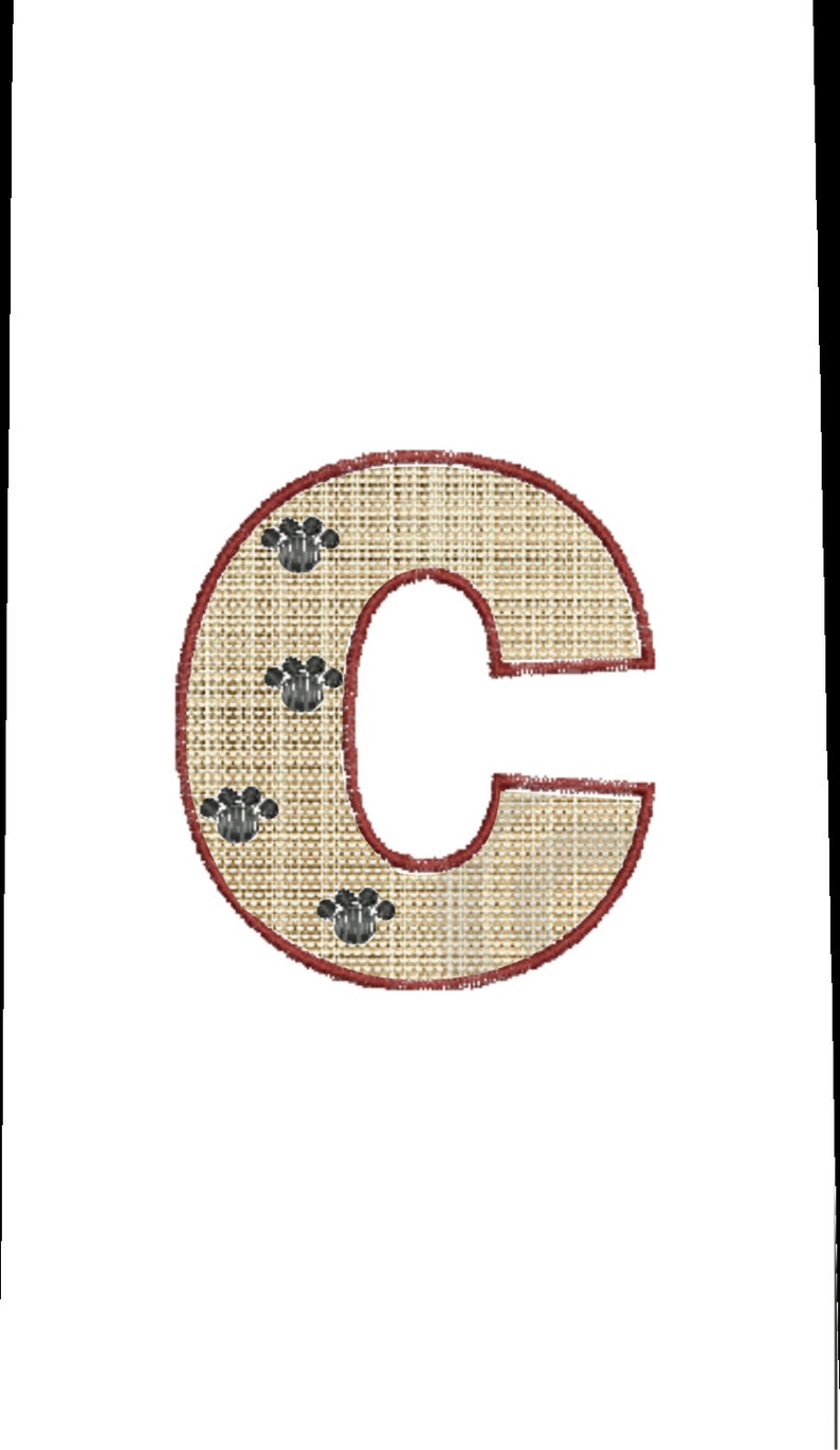 Machine embroidery designs Applique Monogram fonts Paw Print image 5