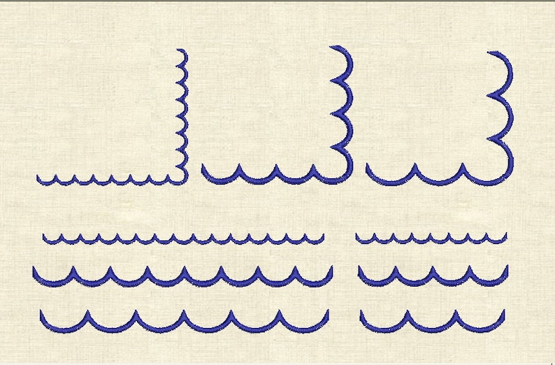 Machine Embroidery Designs Scallop Borders and Corners Etsy