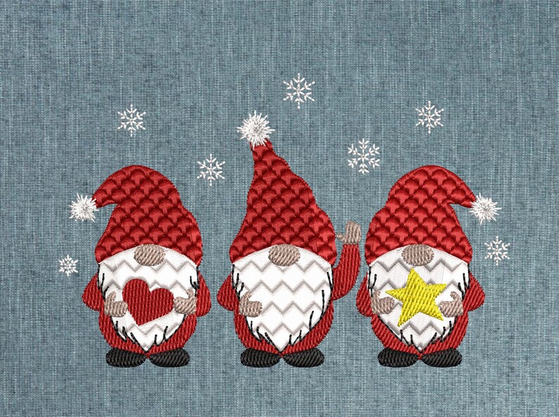 Machine Embroidery Designs Three Gnomes Etsy Australia