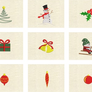 Mini Christmas designs set of 9 machine embroidery