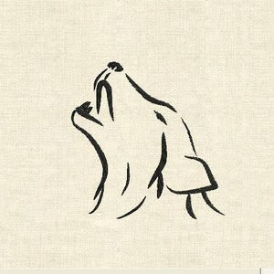 Howling wolf Machine embroidery designs wild animals