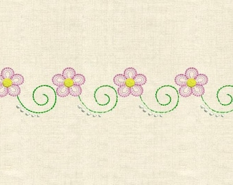 Flowers border Machine embroidery designs
