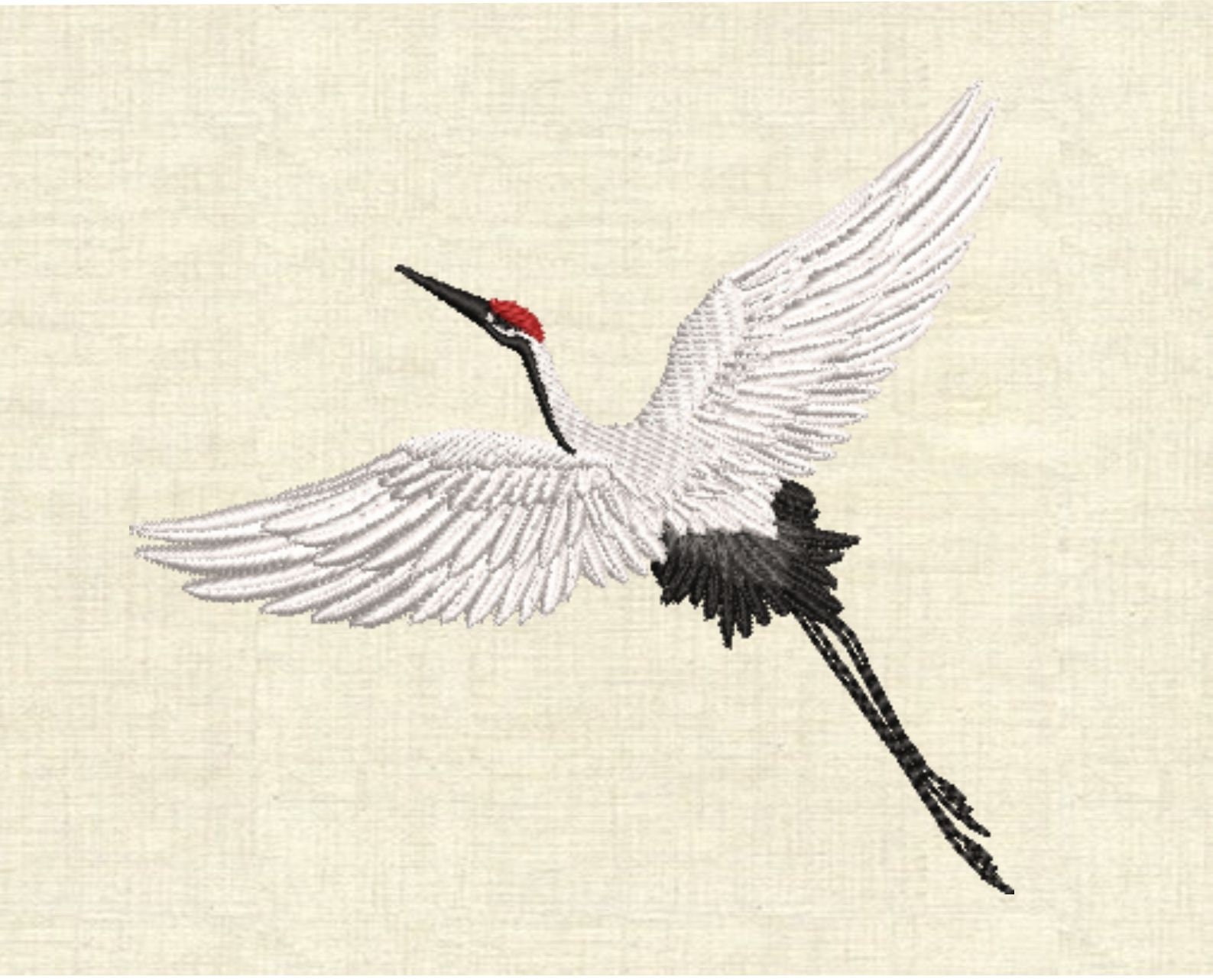 Crane Machine embroidery designs Japanese embroidery
