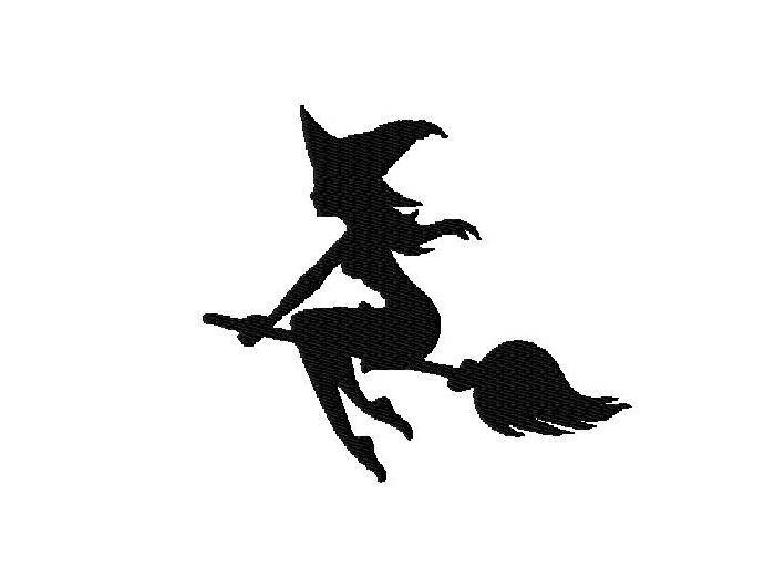 Machine Embroidery Designs Flying Witch Silhouette Halloween - Etsy
