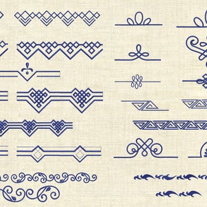 15 designs! Art deco Machine embroidery designs  continuous elegant borders