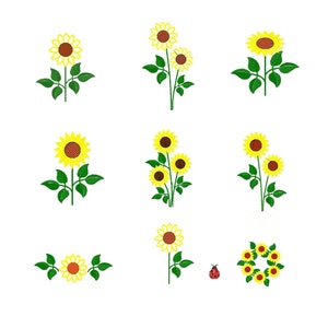 Sunflowers set of 10 designs + gift! Machine embroidery design