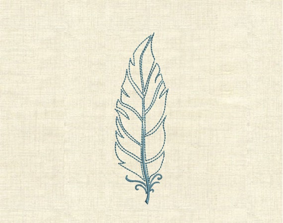Machine embroidery design color line feather