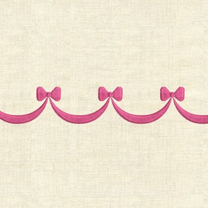 Scallop border with bows Machine embroidery designs