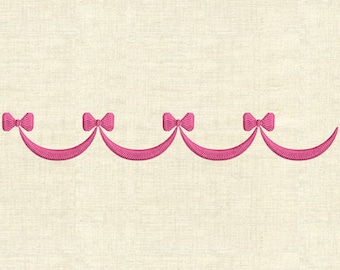 Scallop border with bows Machine embroidery designs