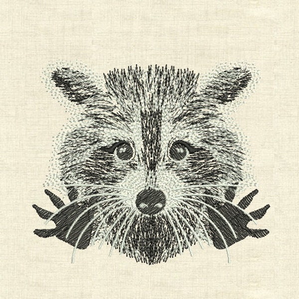 Machine embroidery designs raccoon