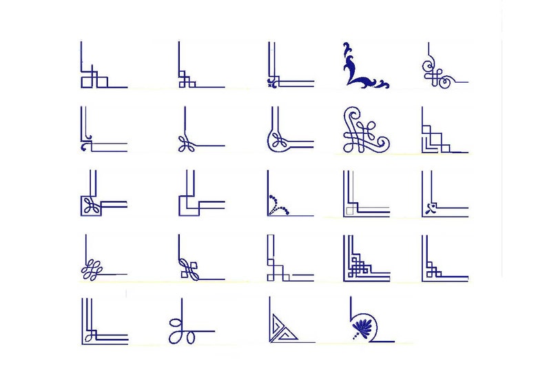 24 Designs Art Deco Machine Embroidery Designs Corners Etsy