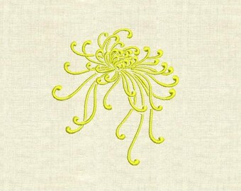 Japanese embroidery chrysanthemums Machine embroidery flowers,