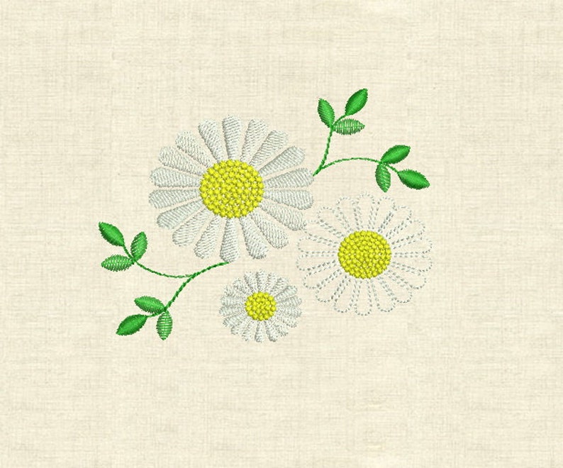17 desigs Machine embroidery designs set flowers Daisy Etsy