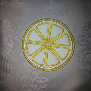 Lemon coaster ITH Machine embroidery design