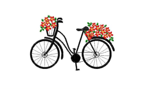 Bicycle Machine Embroidery Design