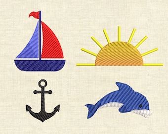 Diseño de bordado a máquina de mini diseños de conjunto de verano